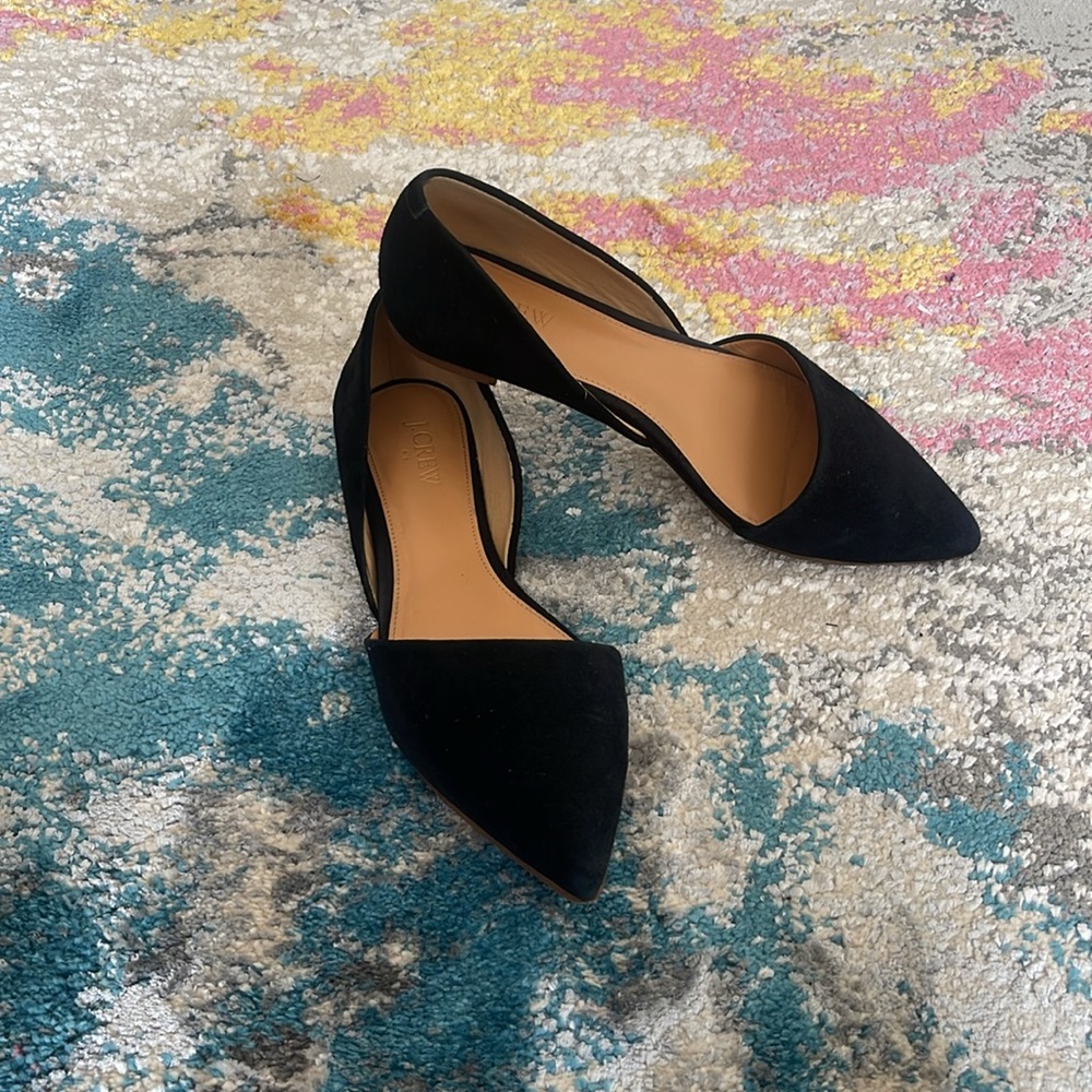J Crew D’orsay suede flats Size 8